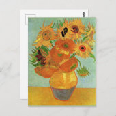 Van Gogh - Zwölf Sonnenblumen Postkarte (Vorne/Hinten)