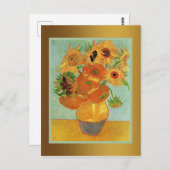 Van Gogh - Zwölf Sonnenblumen Postkarte (Vorne/Hinten)