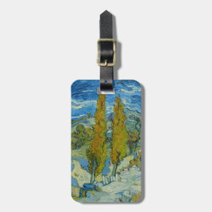 Van Gogh Zypressen - Wirbelnder blauer Himmel Kuns Gepäckanhänger