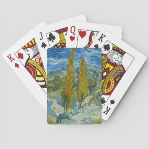 Van Gogh Zypressen - Wirbelnder blauer Himmel Kuns Spielkarten