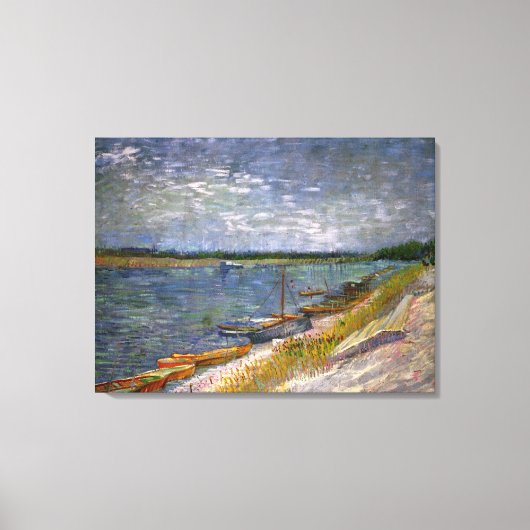 Van- Goghansicht von Fluss mit Ruderbooten, schöne Leinwanddruck (Vorderseite)