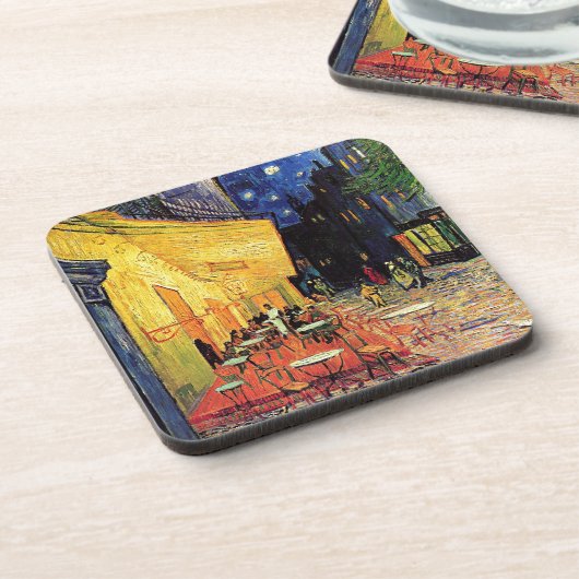 Van- Goghcafé-Terrasse nachts Getränkeuntersetzer (Linke Seite)