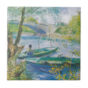 Van Goghfischer und -boote in Pont de Clichy Fliese