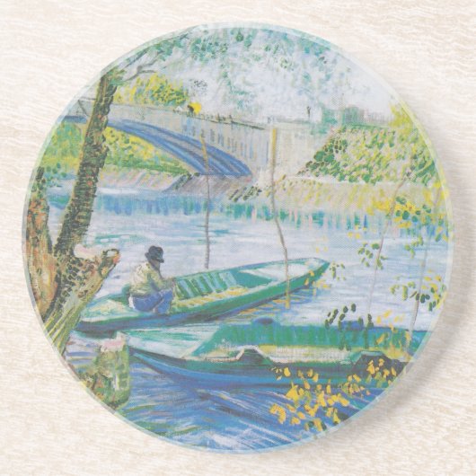 Van Goghfischer und -boote in Pont de Clichy Getränkeuntersetzer (Vorne)