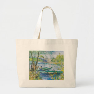 Van Goghfischer und -boote in Pont de Clichy Jumbo Stoffbeutel