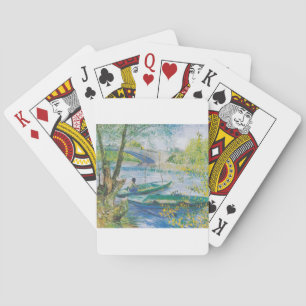 Van Goghfischer und -boote in Pont de Clichy Spielkarten