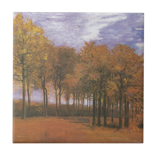 Van- Goghherbst-Fall-Baum verlässt Schicksal Fliese (Vorderseite)