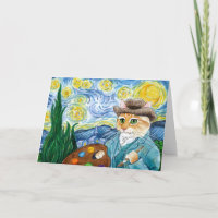 Van- Goghkatze, sternenklare NachtParodie