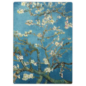 Van- Goghmandel blüht Vintages Blumenblau Klemmbrett (Rückseite)