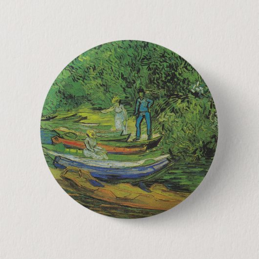 Van- Goghnatur-Boat See-Schicksal Button (Vorderseite)