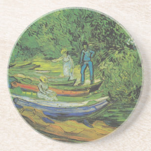 Van- Goghnatur-Boat See-Schicksal Sandstein Untersetzer