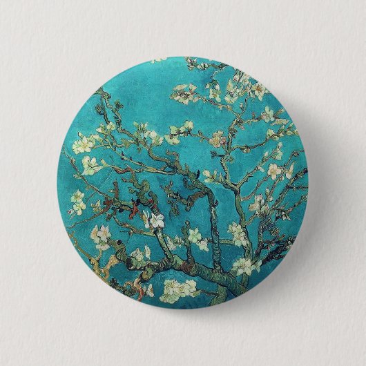 Van- Goghniederlassungen mit Mandel-Blüten-Knopf Button (Vorderseite)