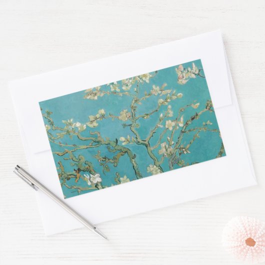 Van Goghs Almond Blossom Rechteckiger Aufkleber (Umschlag)