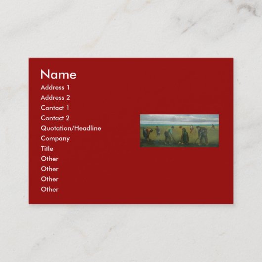 Van Gogh's Bauern oder Bauer, die Kartoffeln pflan Visitenkarte (Vorderseite)