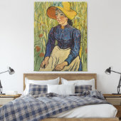 Van Gogh's Bauernmädchen mit gelbem Strohhut 1890 Leinwanddruck (Insitu (Schlafzimmer))