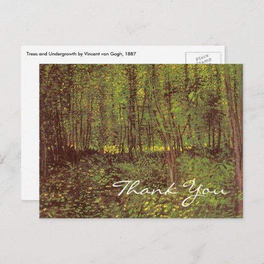 Van Gogh's Bäume und Unterwachstum Postkarte (Vorne/Hinten)