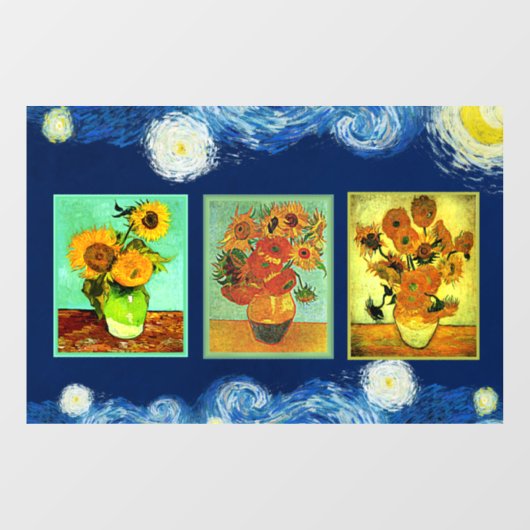 Van Gogh's berühmte Sonnenblumen Fensteraufkleber (Blatt)