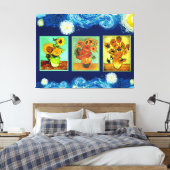 Van Gogh's berühmte Sonnenblumen Leinwanddruck (Insitu (Schlafzimmer))