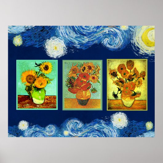 Van Gogh's berühmte Sonnenblumen Poster (Vorne)