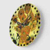Van Gogh's berühmtes Gemälde, Sonnenblumen 14 Große Wanduhr (Winkel)