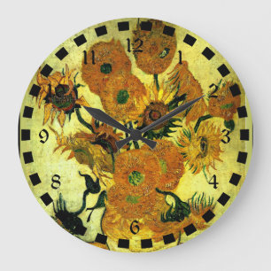 Van Gogh's berühmtes Gemälde, Sonnenblumen 14 Große Wanduhr