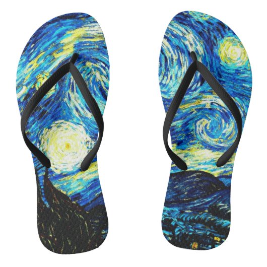 Van Gogh's berühmtes Gemälde, Starry Night, Badesandalen (Fußbett)