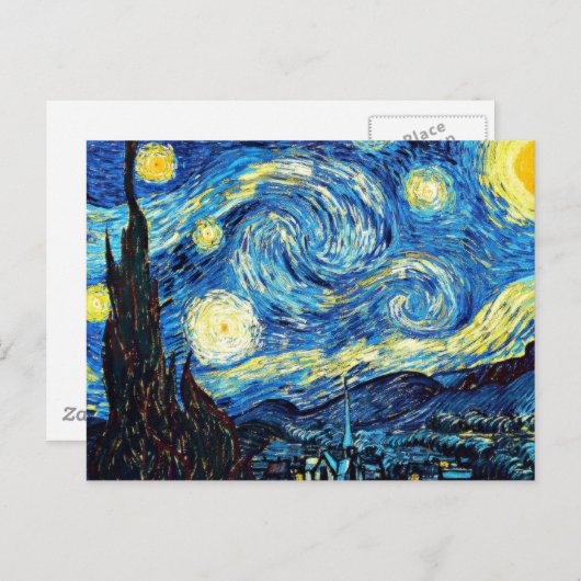 Van Gogh's berühmtes Gemälde, Starry Night Postkarte (Vorne/Hinten)