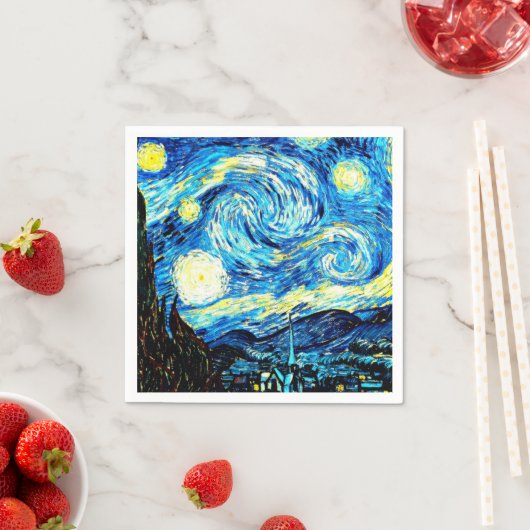 Van Gogh's berühmtes Gemälde, Starry Night Serviette (Beispiel)