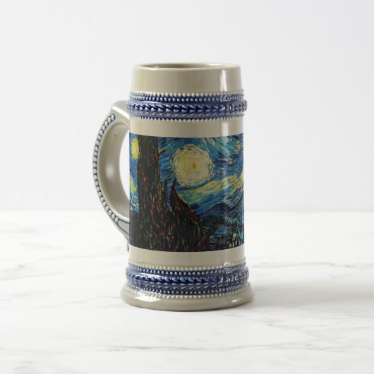 Van Goghs berühmtes Gemälde, Sternennacht Bierglas (Vorderseite Links)