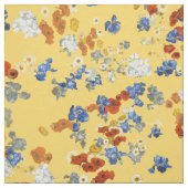 Van Gogh's Blue Iris Floral on Yellow Stoff (Muster)