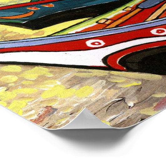 Van Gogh's Boats Poster (Ecke)