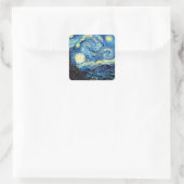 Van Gogh's famous painting, Starry Night Quadratischer Aufkleber (Tasche)
