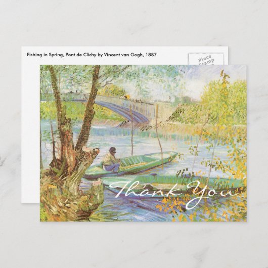 Van Gogh's Fishing im Frühjahr Postkarte (Vorne/Hinten)
