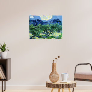 Van Goghs Gemälde, Olivenbäume mit Alpilles Poster