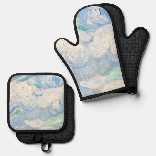 Van Goghs Himmelshintergrund Ofenhandschuh & Topflappen-Set (Vorderseite/Rückseite)