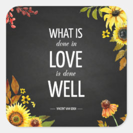 Van Goghs Inspirierend Siegel zur Liebe Quotenaufk Quadratischer Aufkleber