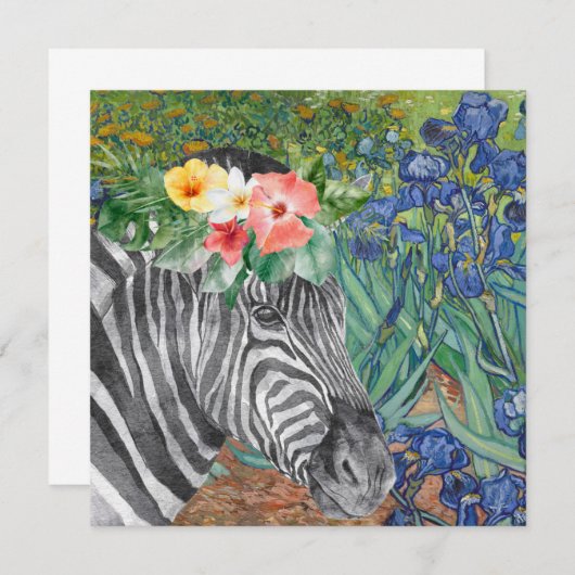 Van Gogh's Ire und Extravagante Zebra Flat Card (Vorne/Hinten)