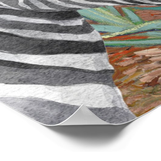 Van Gogh's Ire und Extravagantes Zebra Poster (Ecke)