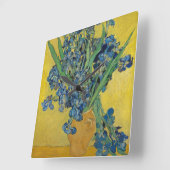 Van Gogh's Iris Quadratische Wanduhr (Winkel)