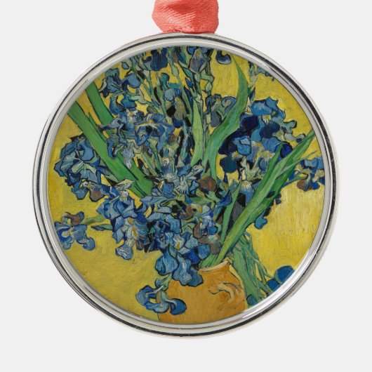 Van Gogh's Iris Silbernes Ornament (Vorne)