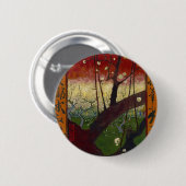 Van Gogh's Japonaiserie nach Hiroshige Button (Vorne & Hinten)