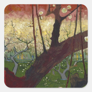 Van Gogh's Japonaiserie nach Hiroshige Quadratischer Aufkleber