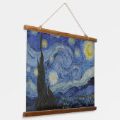 Van Gogh's klassische Malerei The Starry Night Wandteppich Mit Holzrahmen (Gewinkelt)