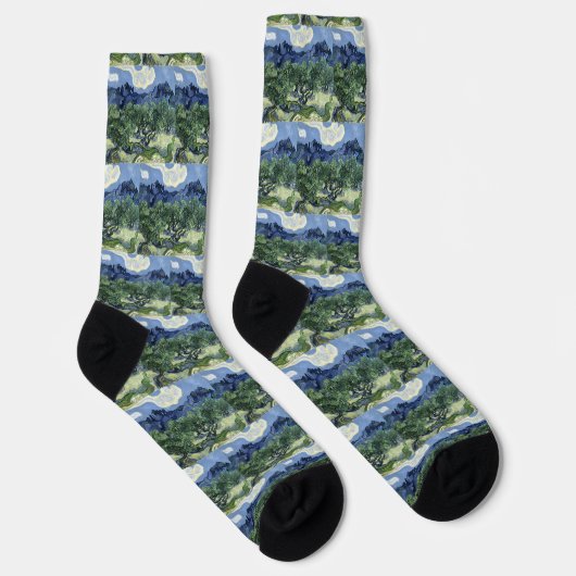Van Gogh's Landschaftsbild der Olivenbäume Socken (Rechts)