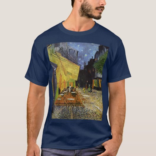 Van Gogh's Night Cafe Navy Blue T-Shirt (Vorderseite)