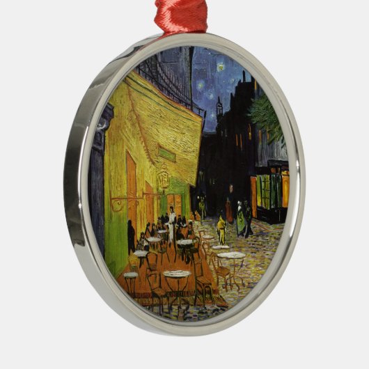 Van Gogh's Night Cafe Silbernes Ornament (Rechts)