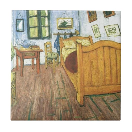 Van Gogh's Schlafzimmer in Arles Fliese (Vorderseite)