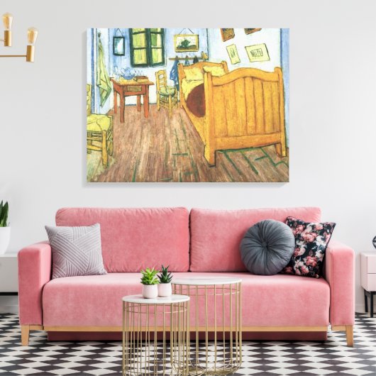 Van Gogh's Schlafzimmer in Arles Wrapped Canvas Leinwanddruck (Insitu (Wohnzimmer))