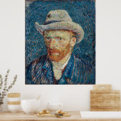 Van Gogh's Selbstportrait mit grauem Filzhut Poster (Küche)