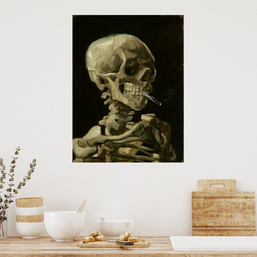 Van Gogh's Skeleton with a Burning Cigarette Poster (Küche)